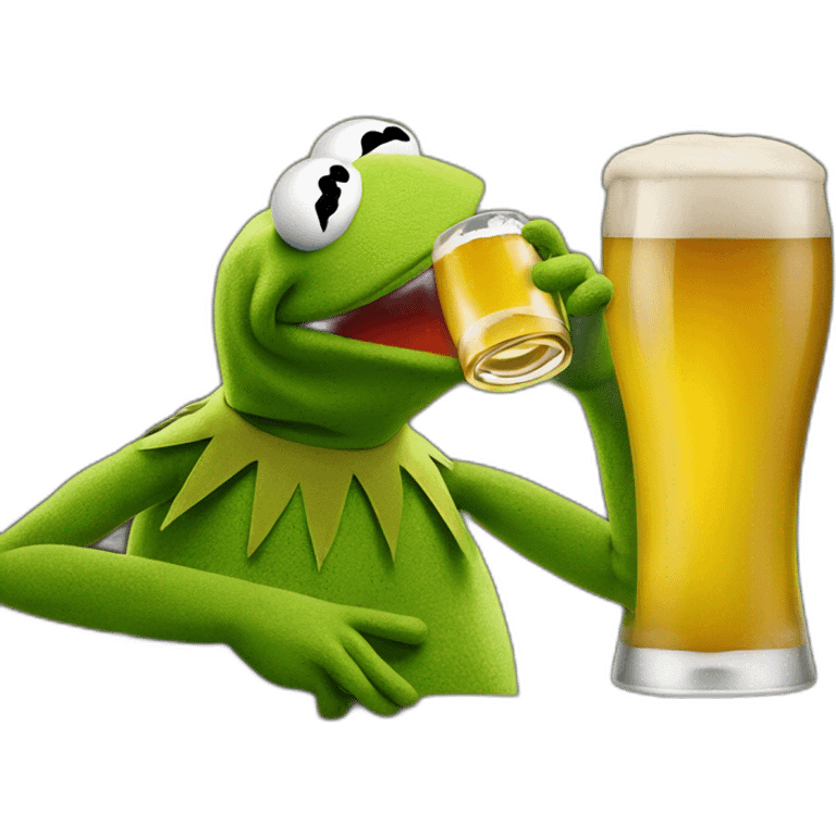 kermit the frog drinking beer emoji