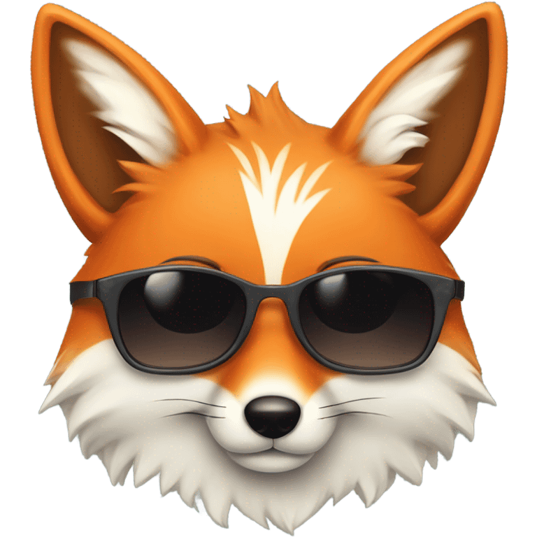 Kawaii Fox with sunglass emoji