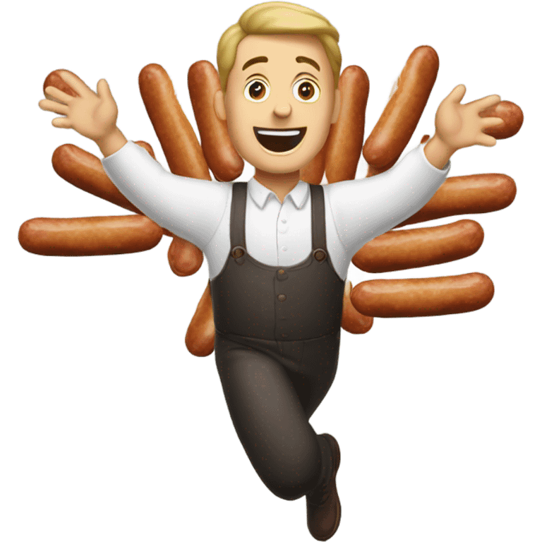 Man with sausages flying  emoji