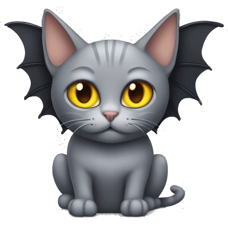 Gray cat with bat wings  emoji