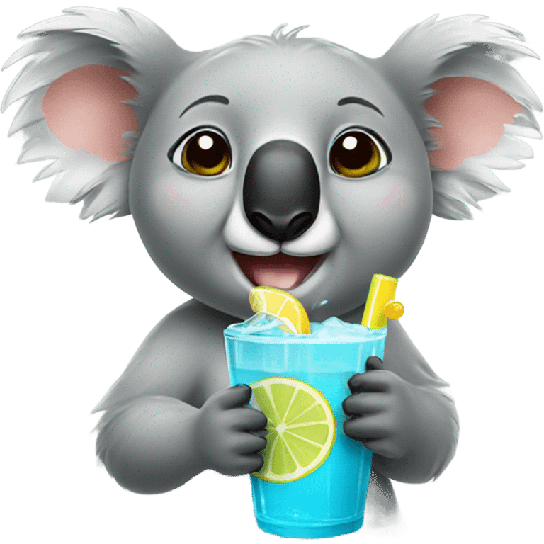 Koala drinking lemonade emoji