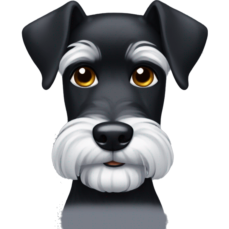 Black Schnauzer small black eyes droopy ears  emoji