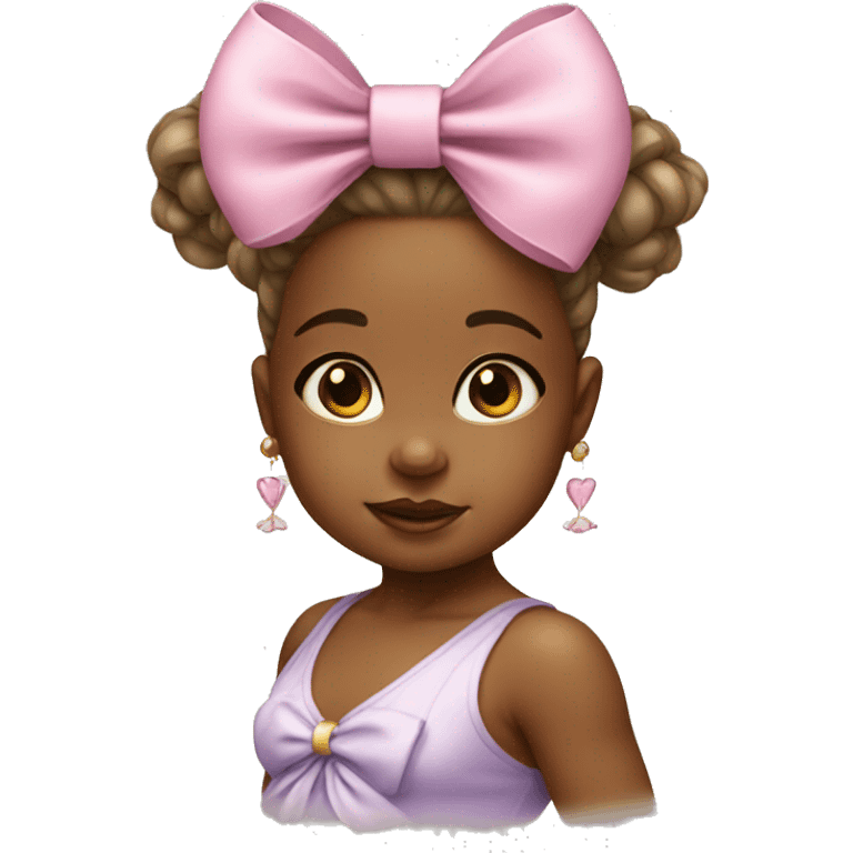 baby girl with bow and earrings emoji