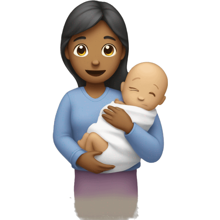 a person with baby in hand emoji