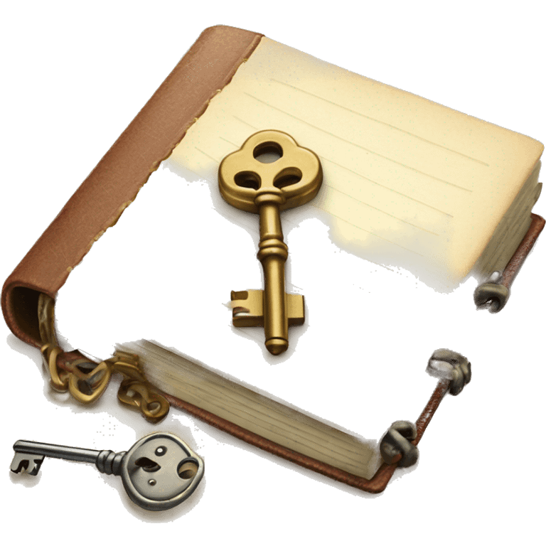 vintage diary with lock and key emoji