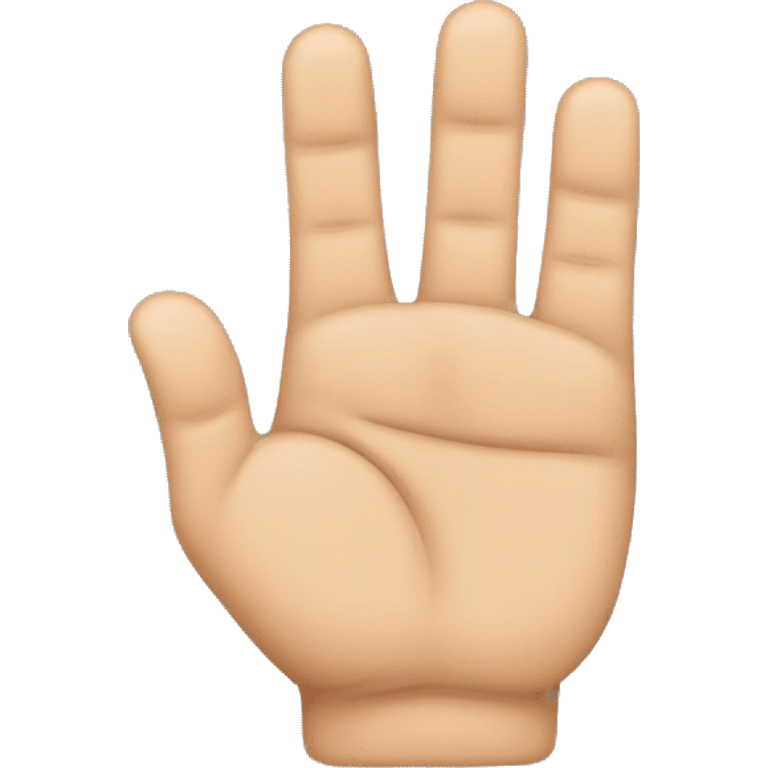 three finger up the thumb and index and middle and the rest down emoji