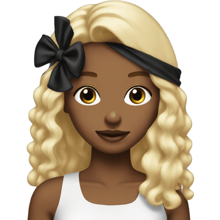 Blonde girl blowout black pearly headband  emoji