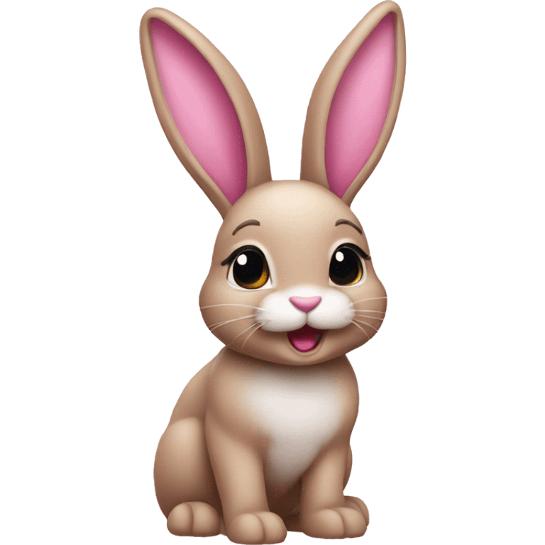 a bunny in pink christmas emoji