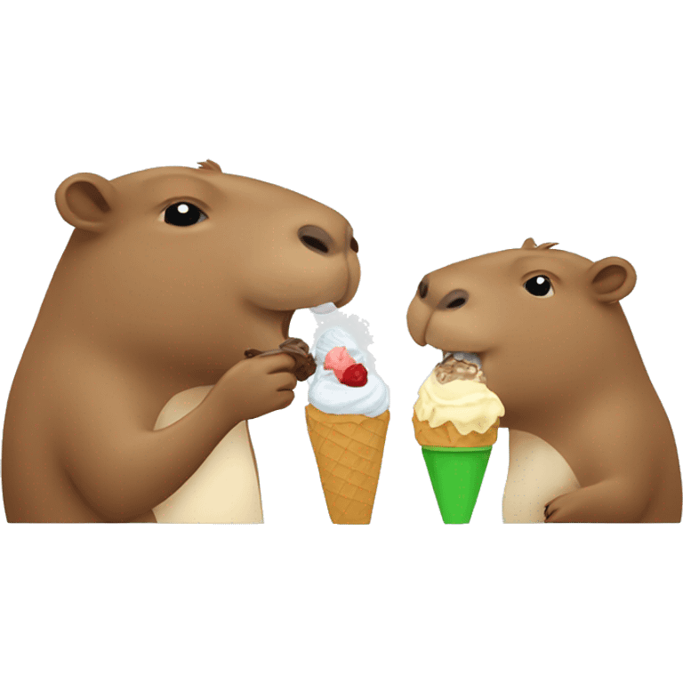 capybara eating ice cream emoji