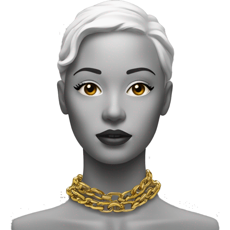 mannequin with gold chain emoji