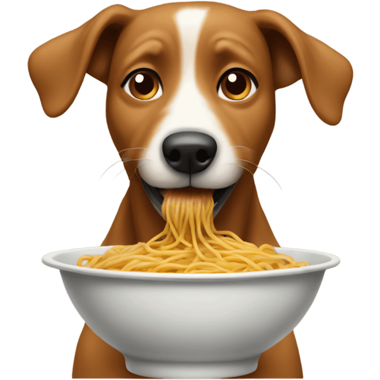 dog eating spaghetti emoji