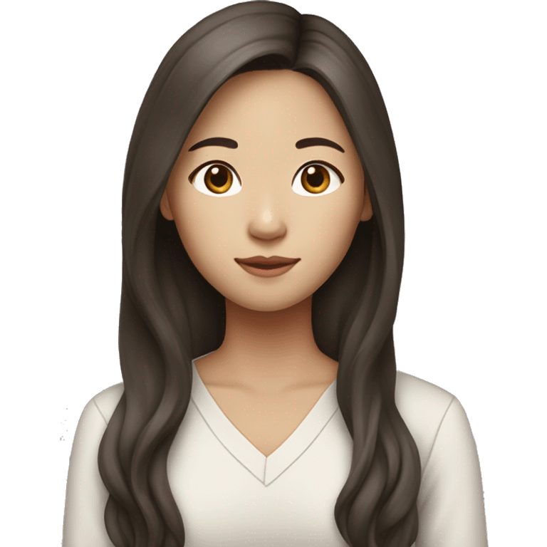 42 year old korean American young mom with long brown hair emoji