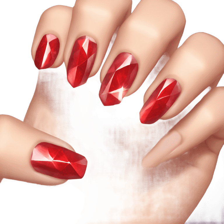 red diamond nails emoji