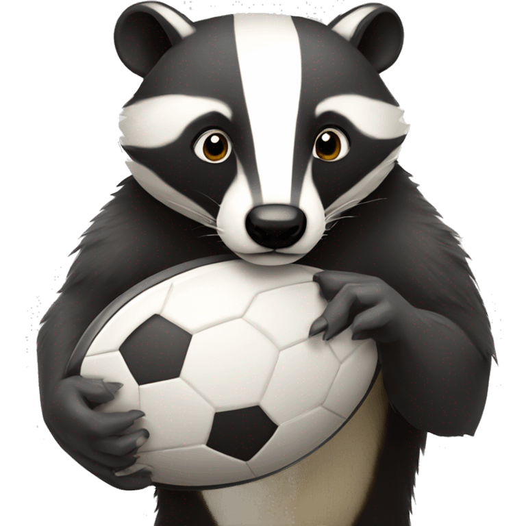 Badger holding a rugby ball emoji