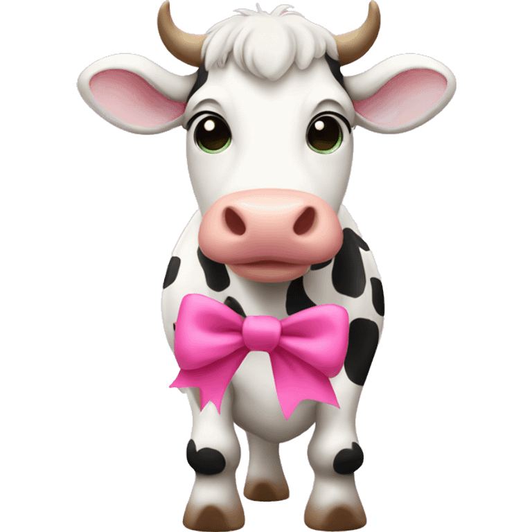 cow with a pink bow emoji