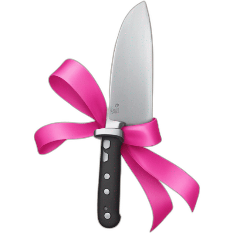 Knife with a pink ribbon emoji