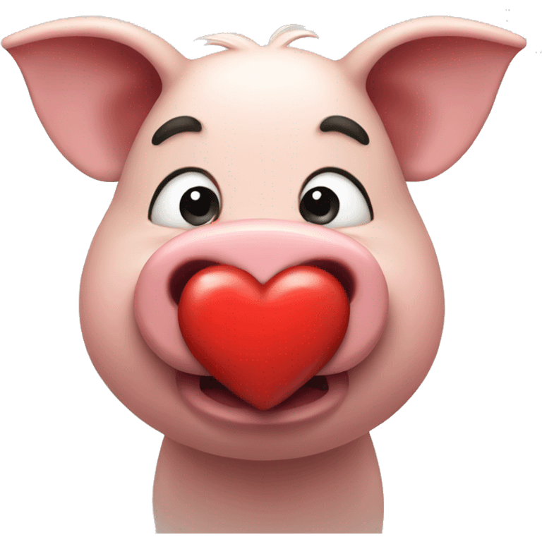 piggy with a red heart emoji