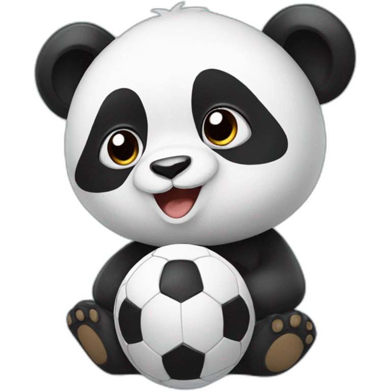 Panda with soccer ball emoji