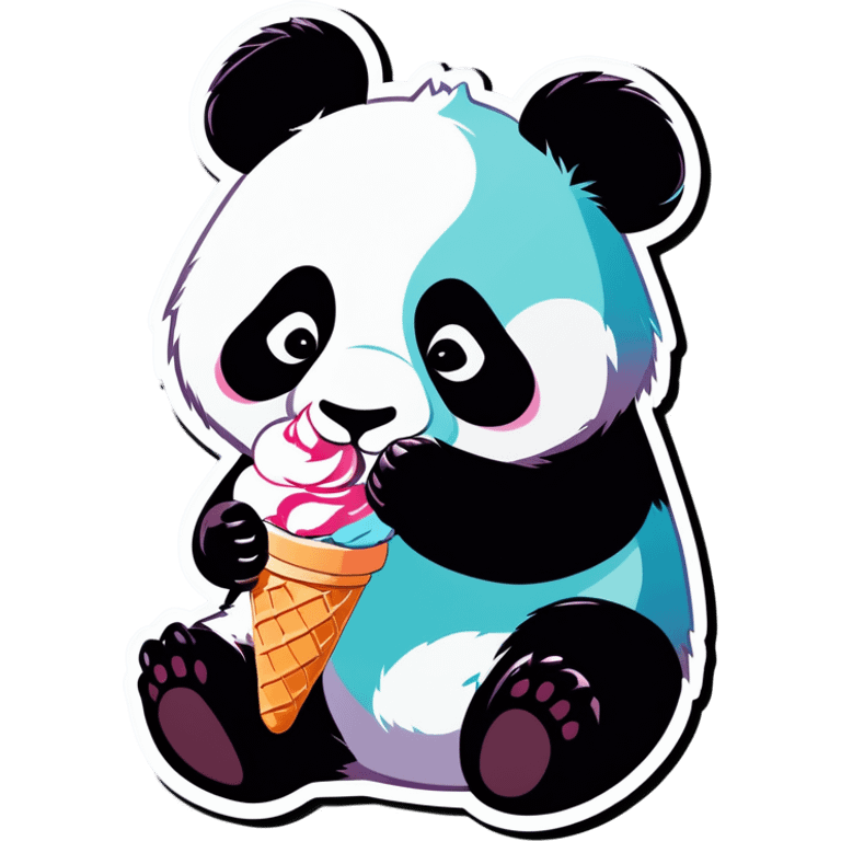 Panda eating ice cream emoji