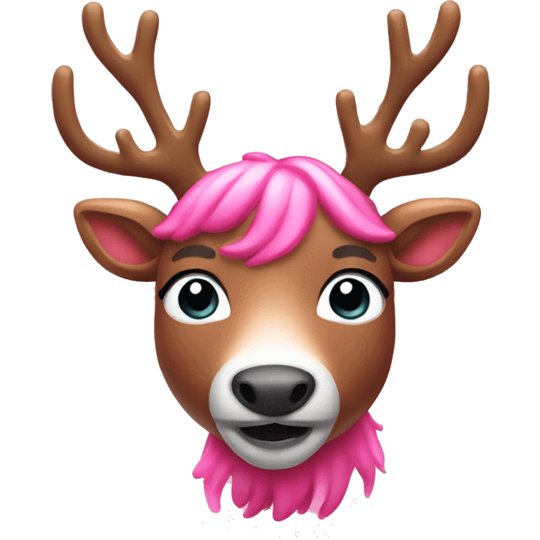 Pink shiny reindeer emoji