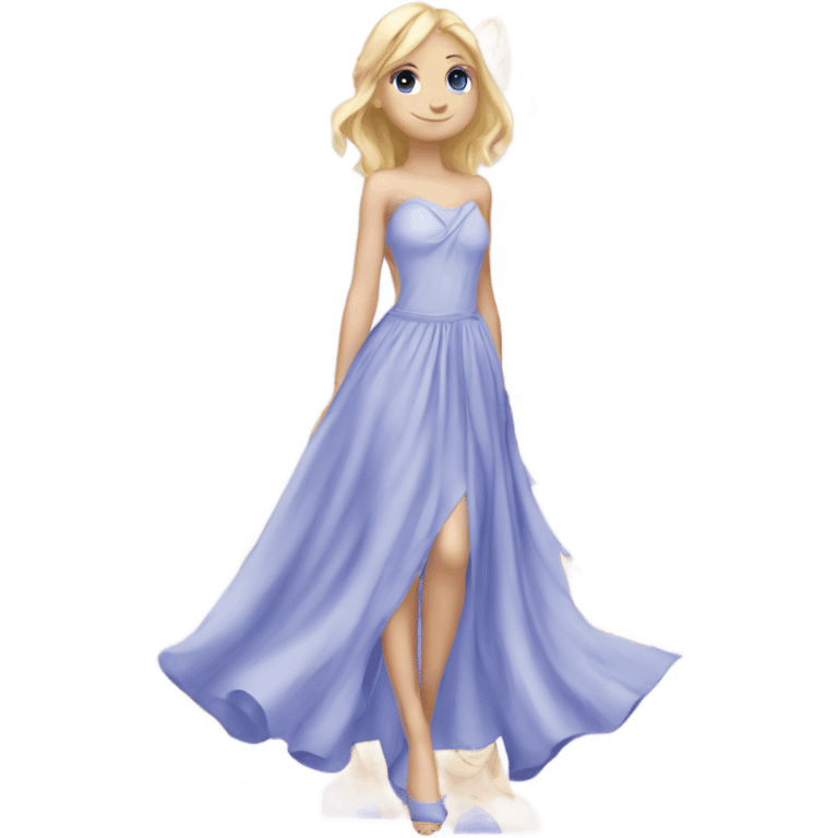 Blonde fairy periwinkle colours dress  emoji