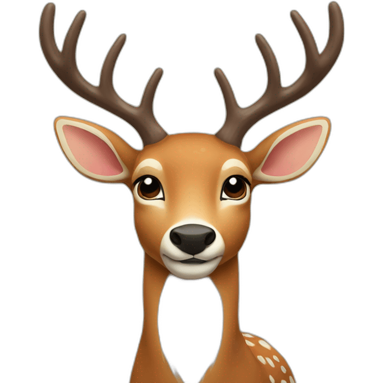 friendly deer emoji