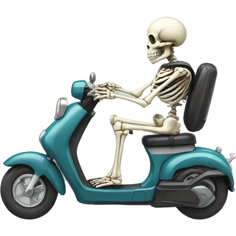 skeleton riding a motor scooter  emoji