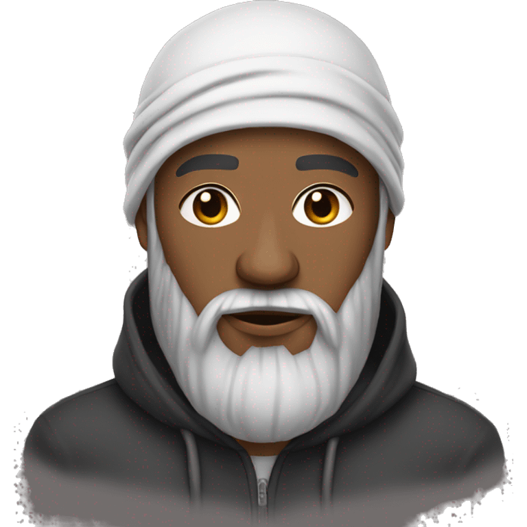 Bearded guy wearing durag and hoodie emoji