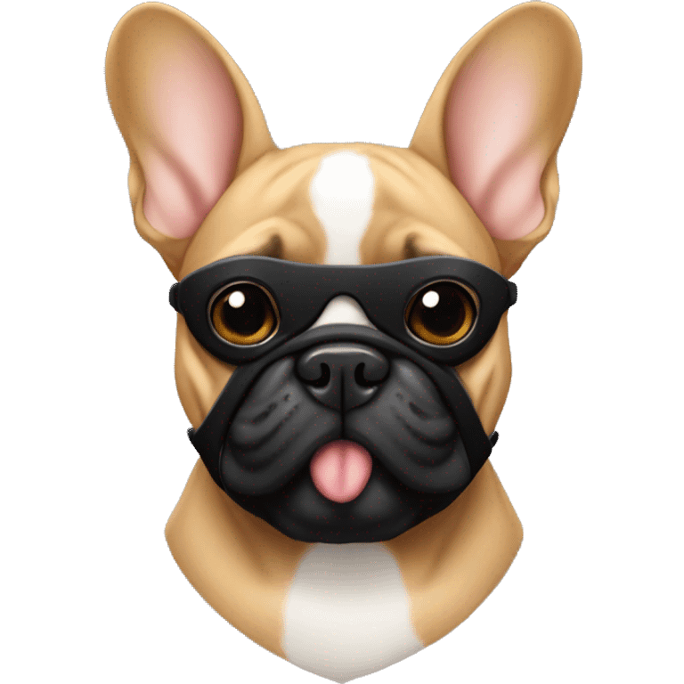 Fawn French bulldog with black mask emoji