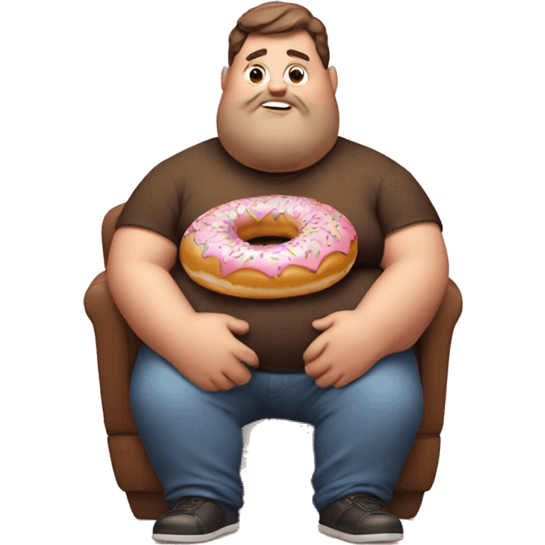 fat guy eating donut emoji