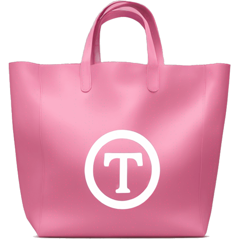 pink shopper bag plain with telfar logo emoji