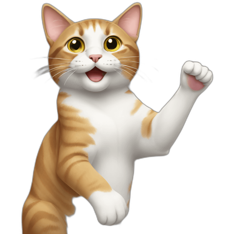 cat raising its hand emoji