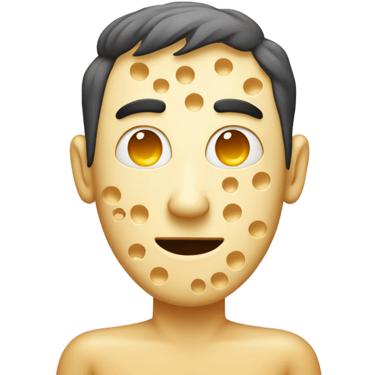 a man with holes in his body like swiss cheese emoji