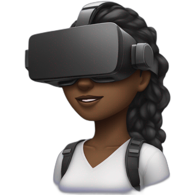 black girl with VR headset emoji