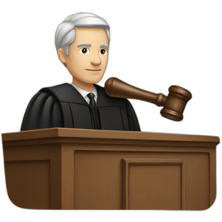 male judge with small woodden hammer emoji