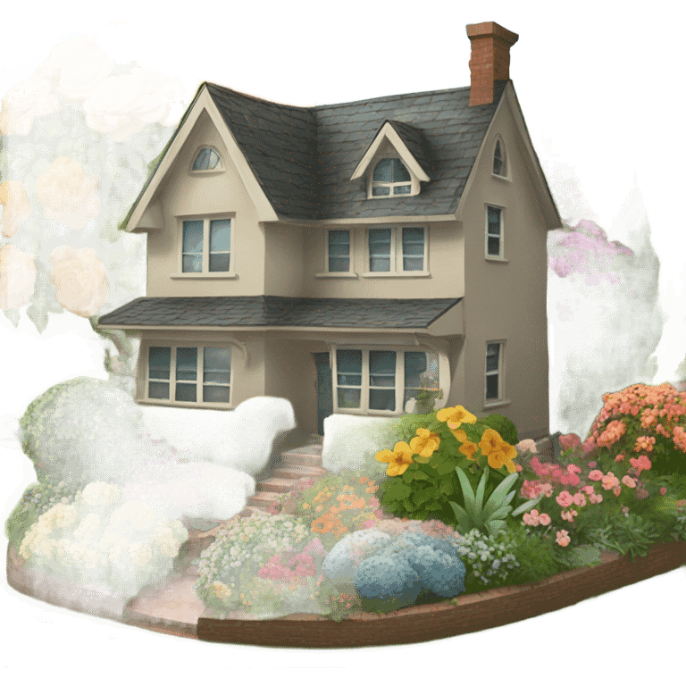 A house in a garden  emoji