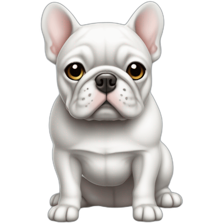 Bouledogue français blanc et gris emoji