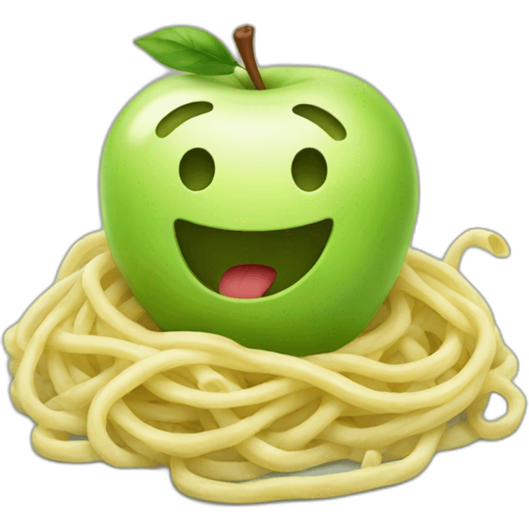 HAPPY APPLE AND NOODLE emoji