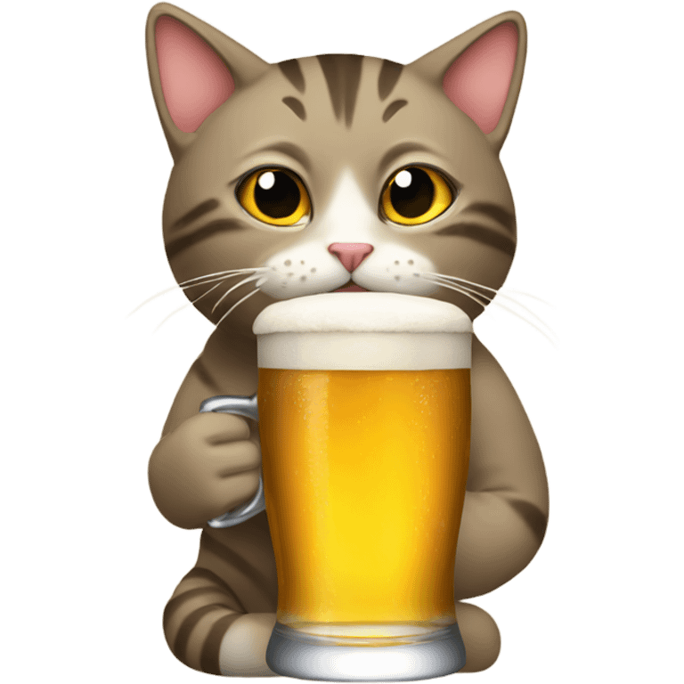 Cat drinking beer emoji