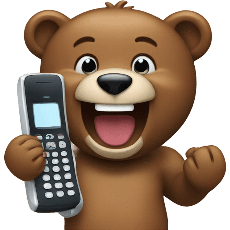 Bear with a phone laughing  emoji