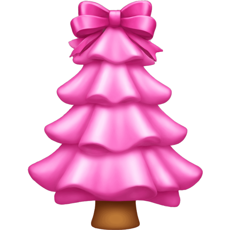 Pink Christmas tree with bows emoji