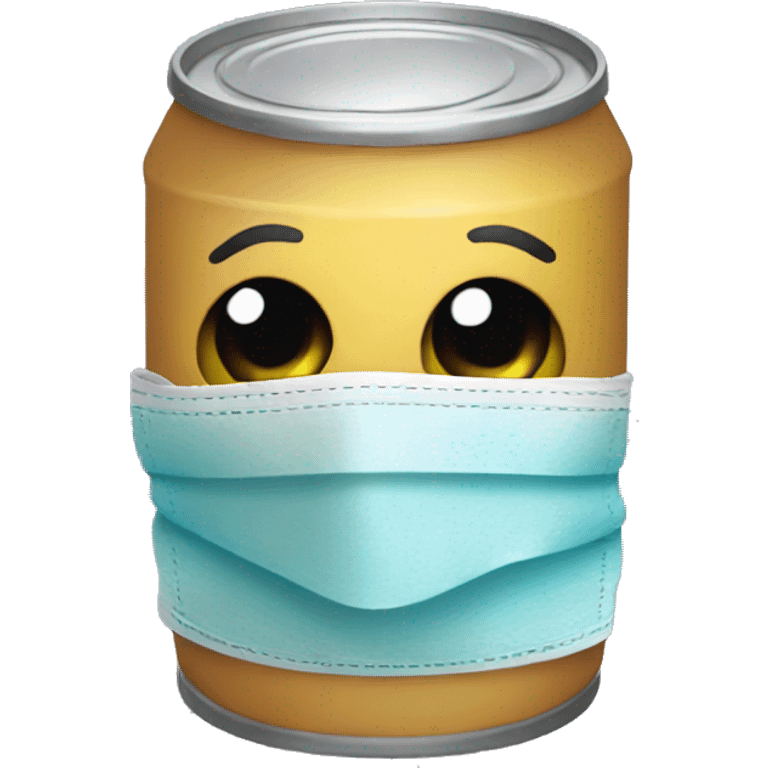 A can wearing a mask  emoji