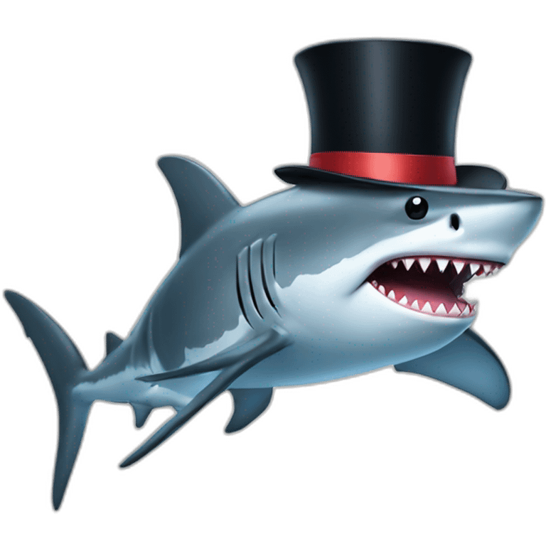 Shark with a top hat emoji