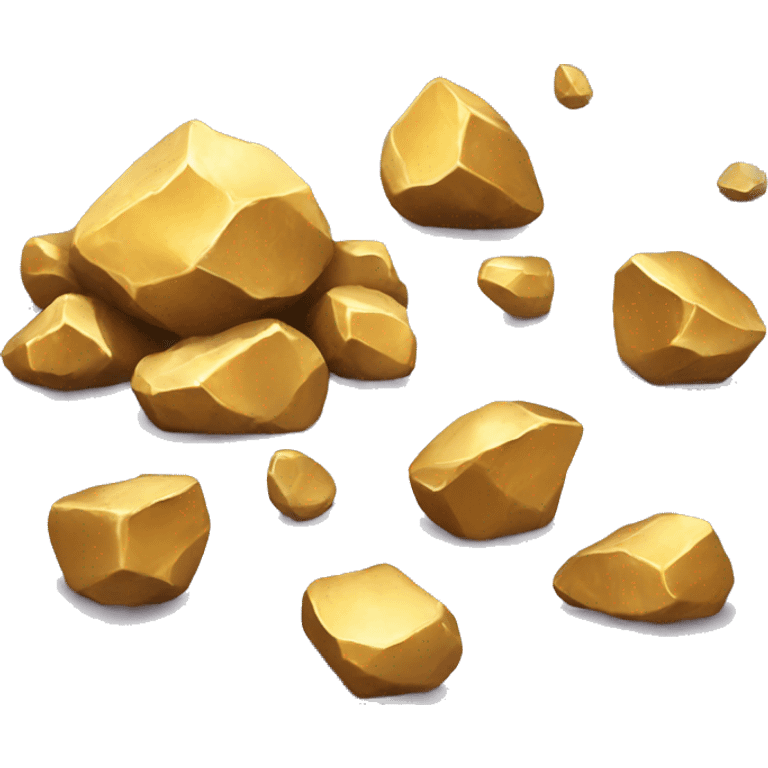 gold nuggets among rocks emoji