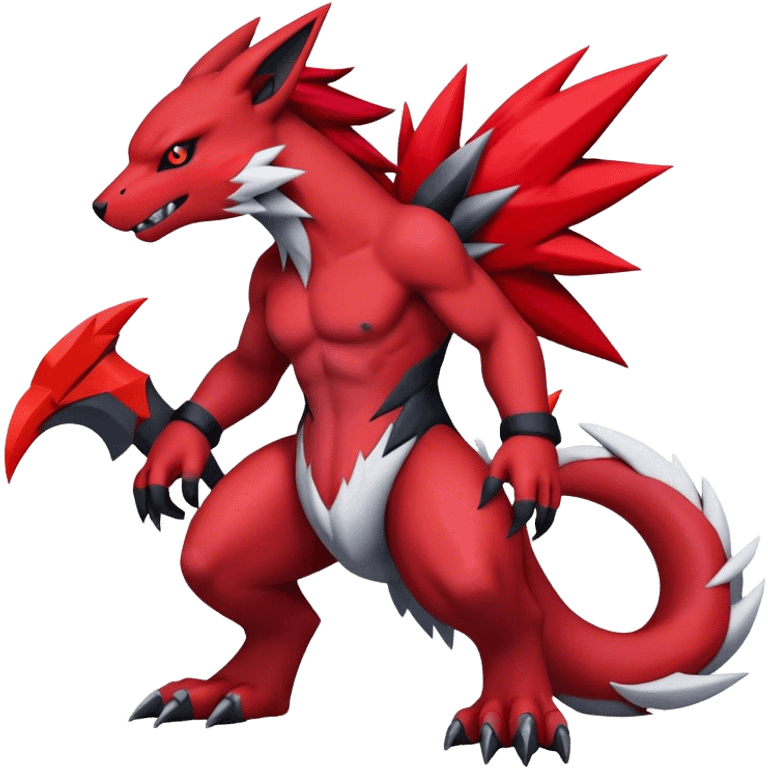 Edgy Cool Beautiful Guilmon-Zoroark, full body emoji