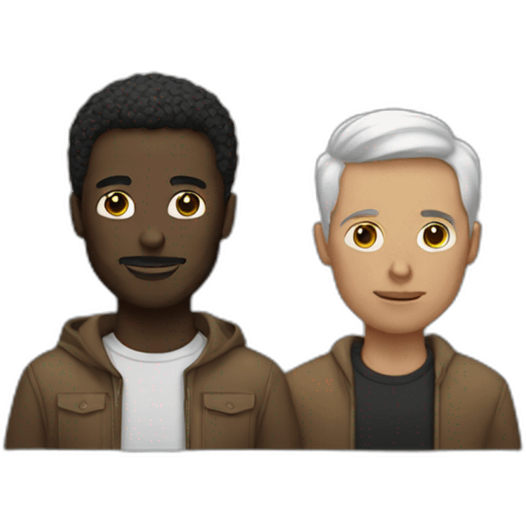 A white man with a black man  emoji