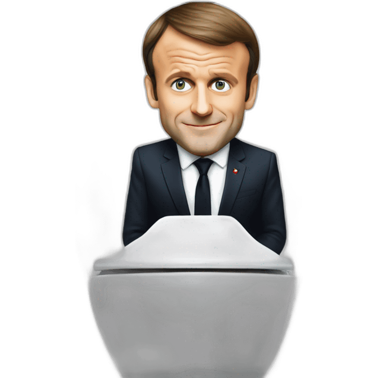 Emmanuel Macron on toilets emoji