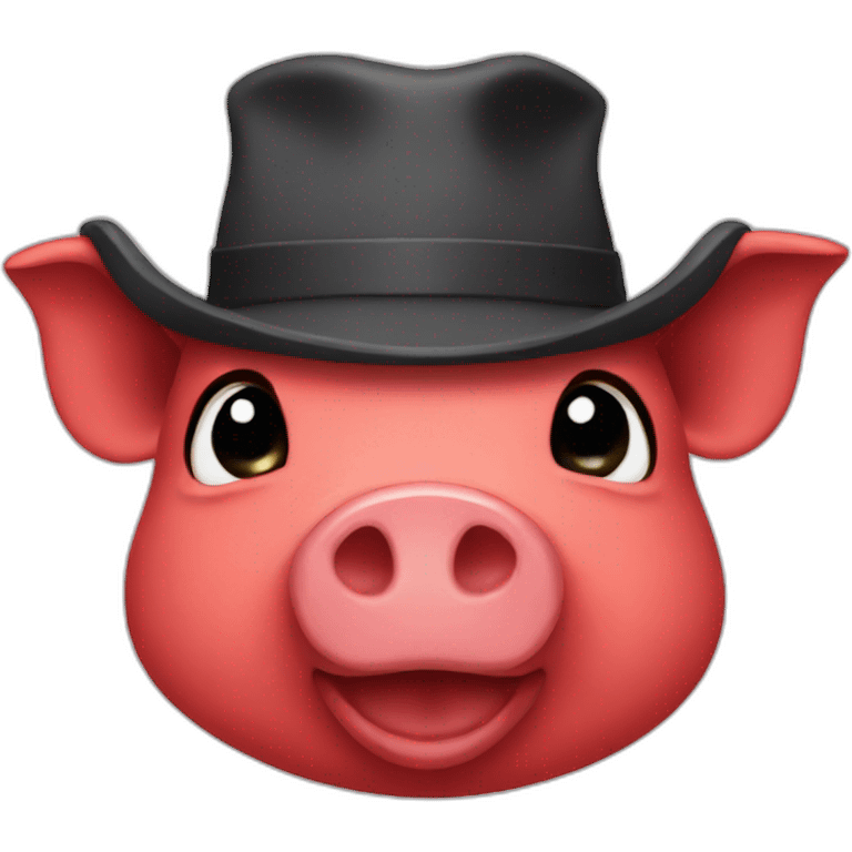 red pig hat emoji