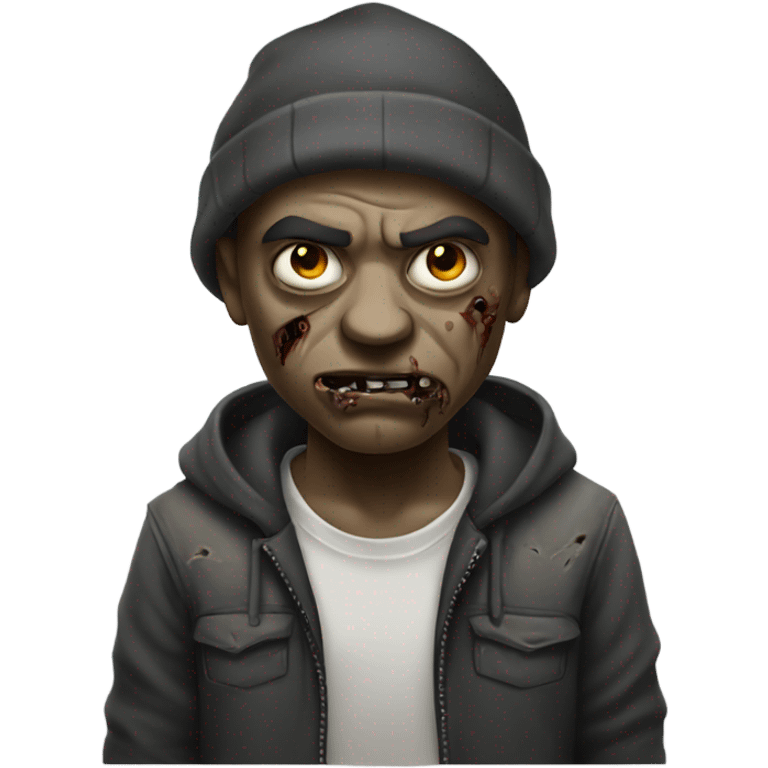 A street thug version of a zombie emoji