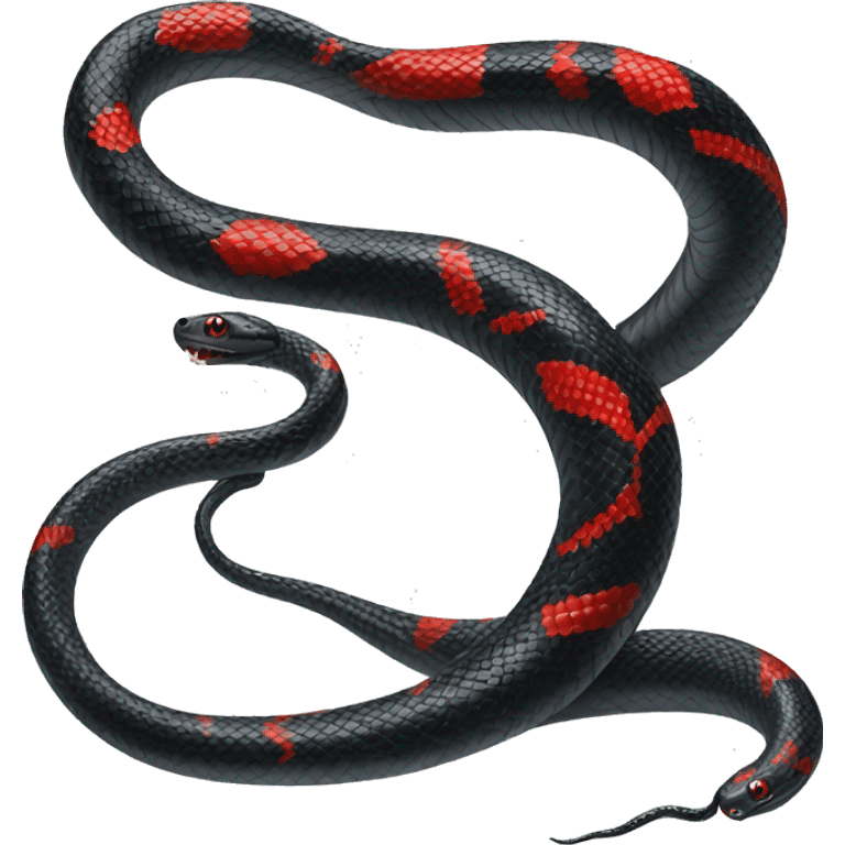  Black snake with red belly detailed emoji